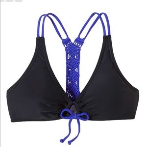 NWT Prana Inez Braided Bikini Top In Black/Purple